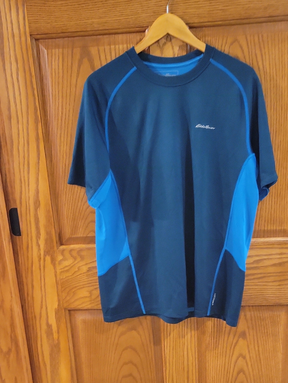 Mens Eddie Bauer Active FreeDry Short Sleeved Shirt, Size Large